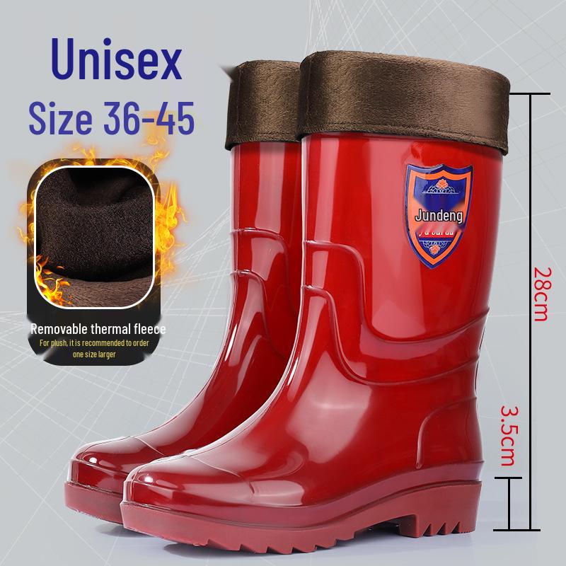 Мужские высокие резиновые дождевые ботинки песочного цвета, быстросохнущие - Водонепроницаемые, Нескользящие, Без сетки