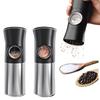 Electric Pepper Salt Pepper Mill of Salt One Hand AAA Battery Gravity Salt and Pepper Battery Operated Pepper Dustproof Adjustable One Hand Automatic