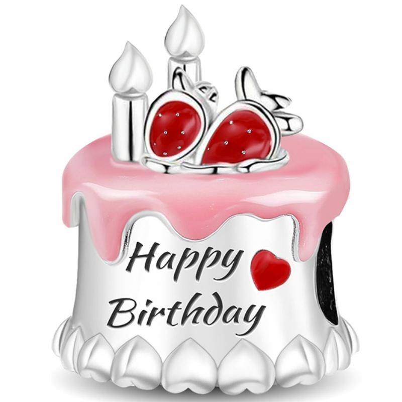 Медно-розовый торт вишня ананас клубника вишня подвеска шар подходит для браслетов DIY женские украшения