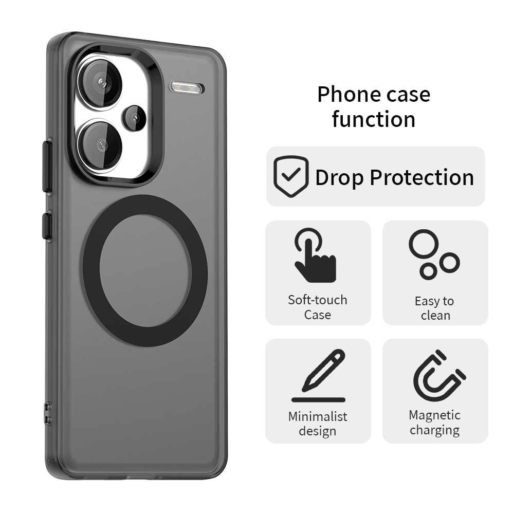 Чехол для Redmi Note 13 Pro Plus 5G, магнитный, для беспроводной зарядки, Funda Redmi Note 13 Pro+ Plus, Coque, матовый, полупрозрачный, задняя крышка из ПК