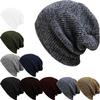 Casual Beanies Warm Stripes Knitted Femme Autumn Winter Unisex Caps Simple All-Match Casual Hats for Men Women