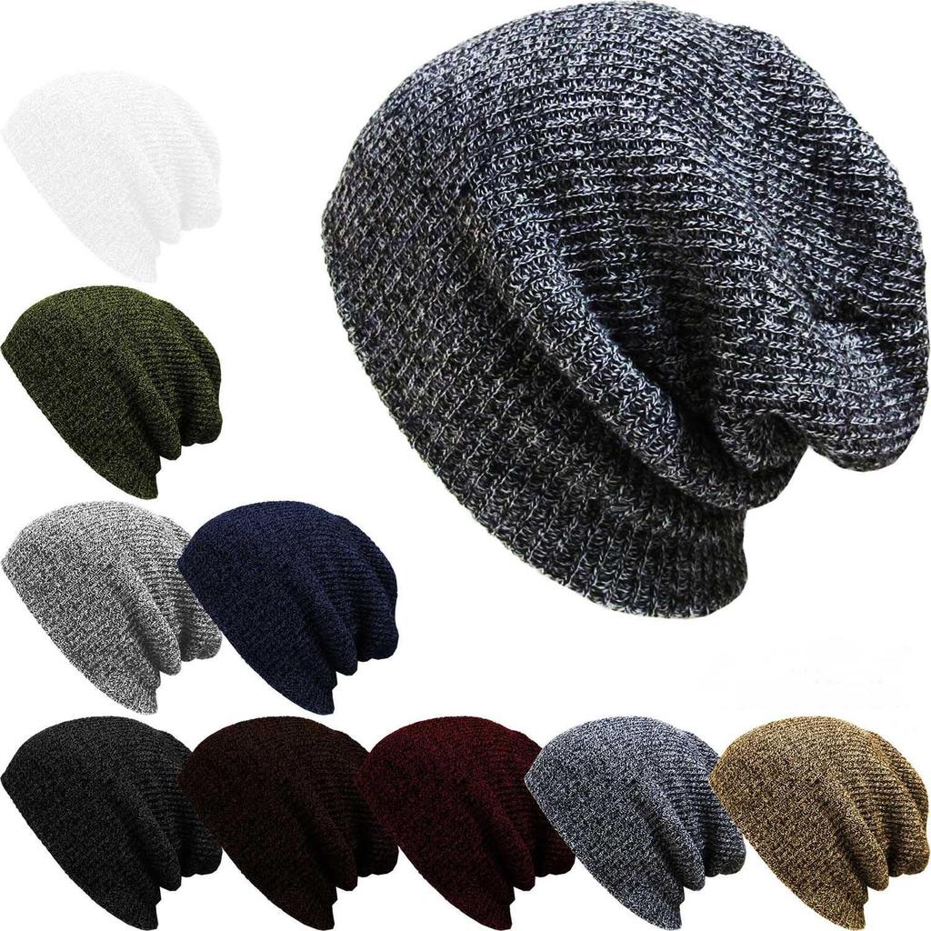 Women Men's Casual Beanies Warm Stripes Knitted Femme Autumn Winter Unisex Caps
