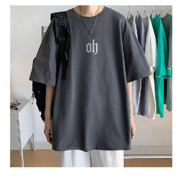 Футболка с коротким рукавом, мужская модная брендовая летняя свободная футболка с коротким рукавом 2024 года, новинка от знаменитостей из интернета, мода, простой принтованный топ