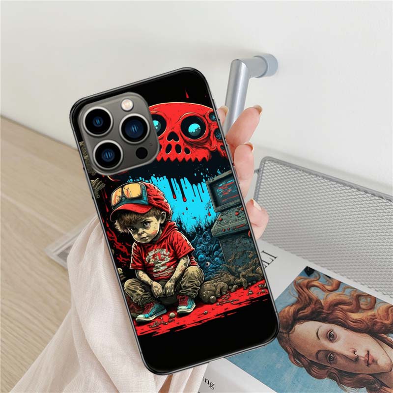 Чехлы для телефонов «Зависимые от игровых приставок дьяволы» для iPhone 17 Air 16 15 Pro Max 14 Plus 16E Coque 13 Pro 12 Mini 11 Прозрачный чехол Sili