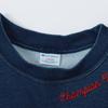 Свитшот Champion Cotton USA свободного кроя с короткими рукавами и вышитой отделкой для мужчин, выстиранный, синий, C3-B011