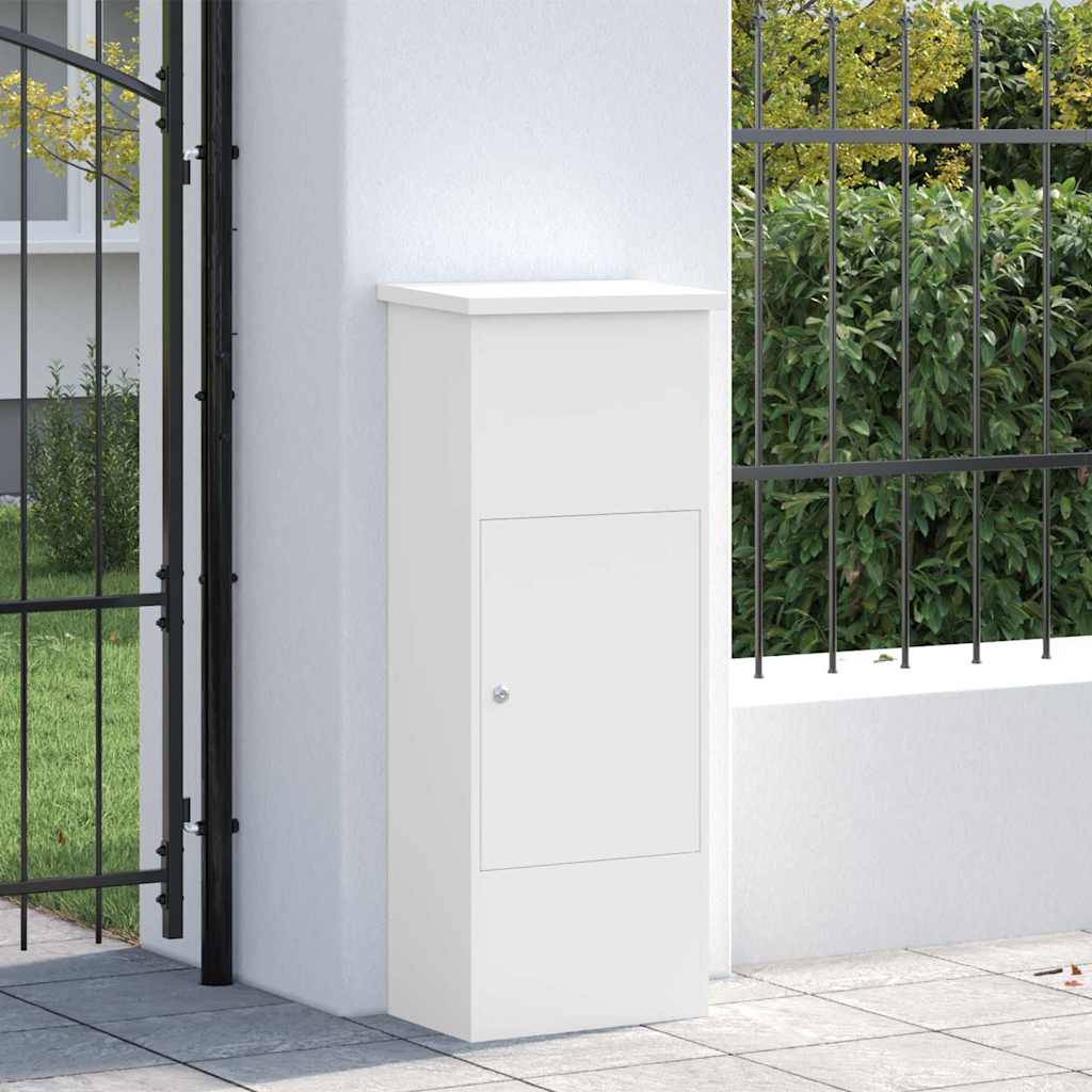 Package Drop Box with Storage White 44.5 x 29 x 110.5 cm Steel
