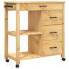 VidaXL Chariot de cuisine MONZA 84x40x88,5 cm bois massif de pin 376115
