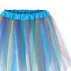 Women Tulle Dance Skirt Elastic Waist Rainbow Color Ballet Tutu Petticoat Colorful Short Rockabilly Underskirt