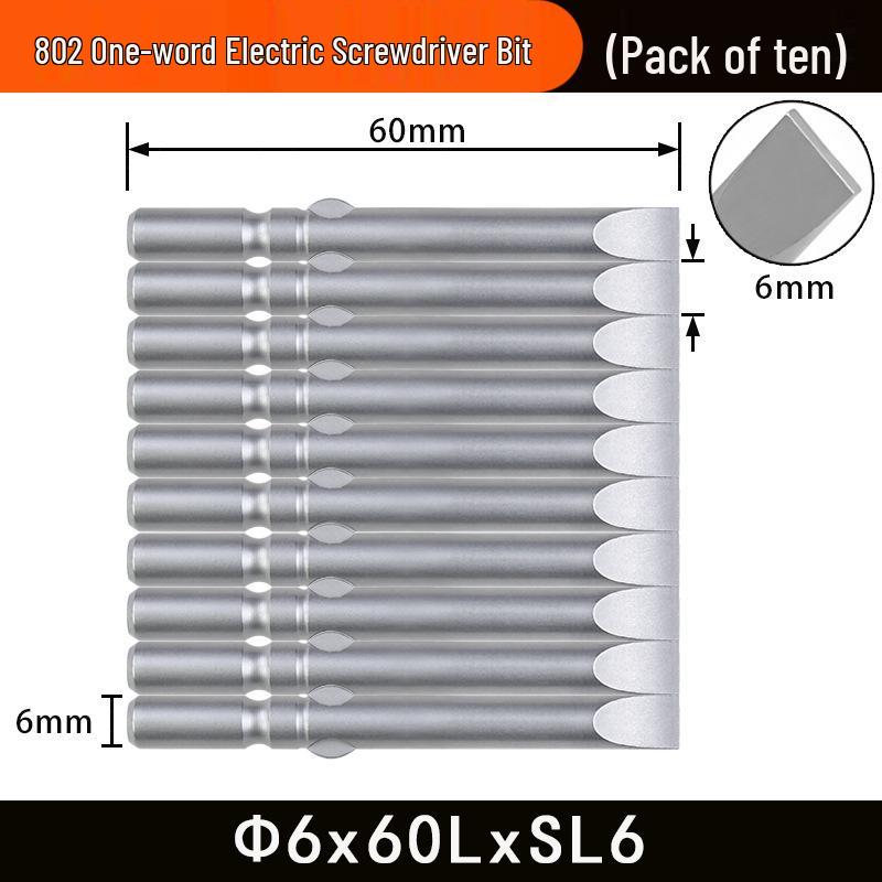 Nigao S2 6MM Round Shank Magnetized Slotted Electric Screwdriver Bit 802