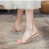 Transparent Sandals Female 2024 Summer Casual Versatile Slippers High Heels Korean Crystal Heel Temperament Fashion Sandalias