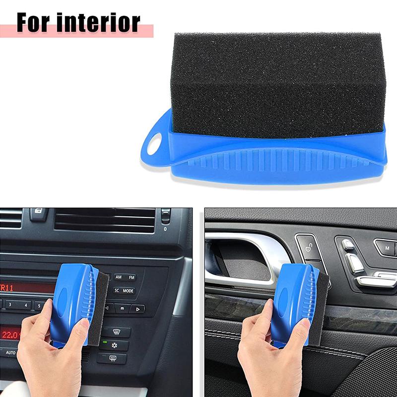 Car Wheel Detailing Polishing Waxing Sponge Brush with Cover Wheel Hub Tire Contour Washing Cleaning Brush Car Wash Accessories