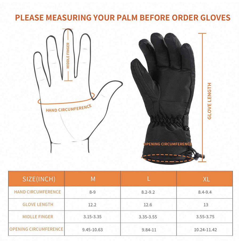 Мужские согревающие перчатки, трехскоростной термостат, электрические согревающие перчатки, теплые лыжные перчатки