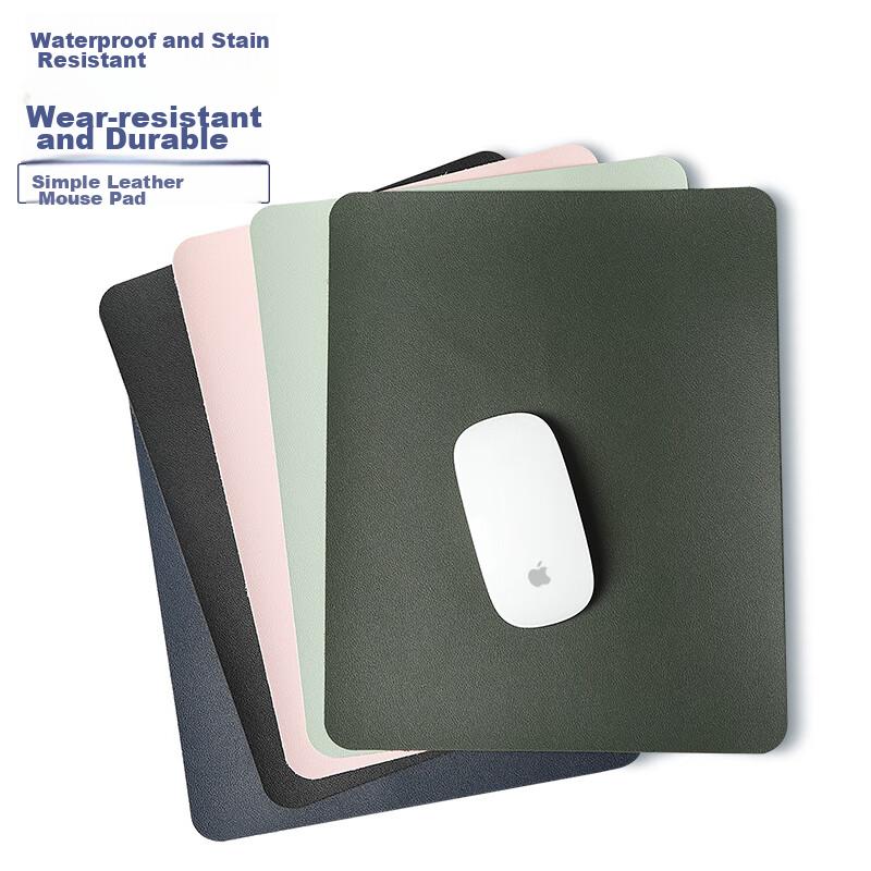 Mouse Pad Small Size, Desk Pad, Laptop Pad, Keyboard Pad, Skin-Friendly PU Leather Waterproof And Stain-Resistant, 300*240MM, Dark Gray