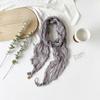 New crumpled moire yarn silk scarf spring and summer solid color metal decoration French elegant sunscreen scarf wholesale