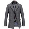 Men's Casual Business Woolen Overcoat - Autumn/Winter Collection, Loose Fit with Cotton Lining