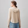 Komonboka Women's Hooded Cable Knit Cashmere Cardigan