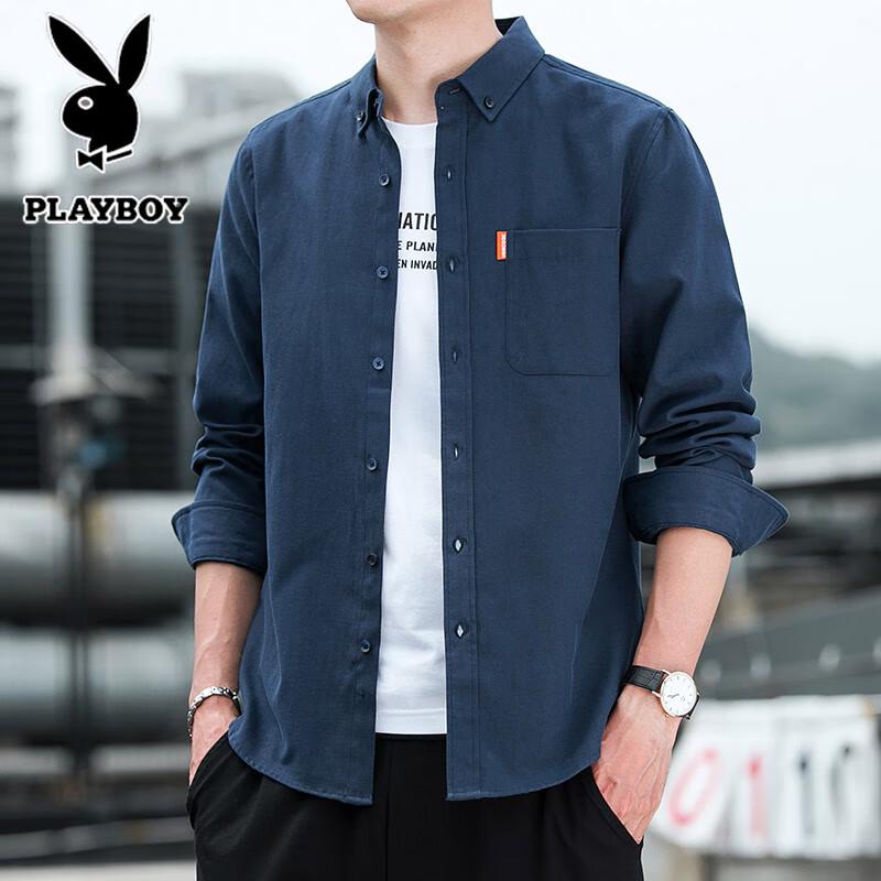 PLAYBOY Мужская рубашка с длинным рукавом в стиле business casual