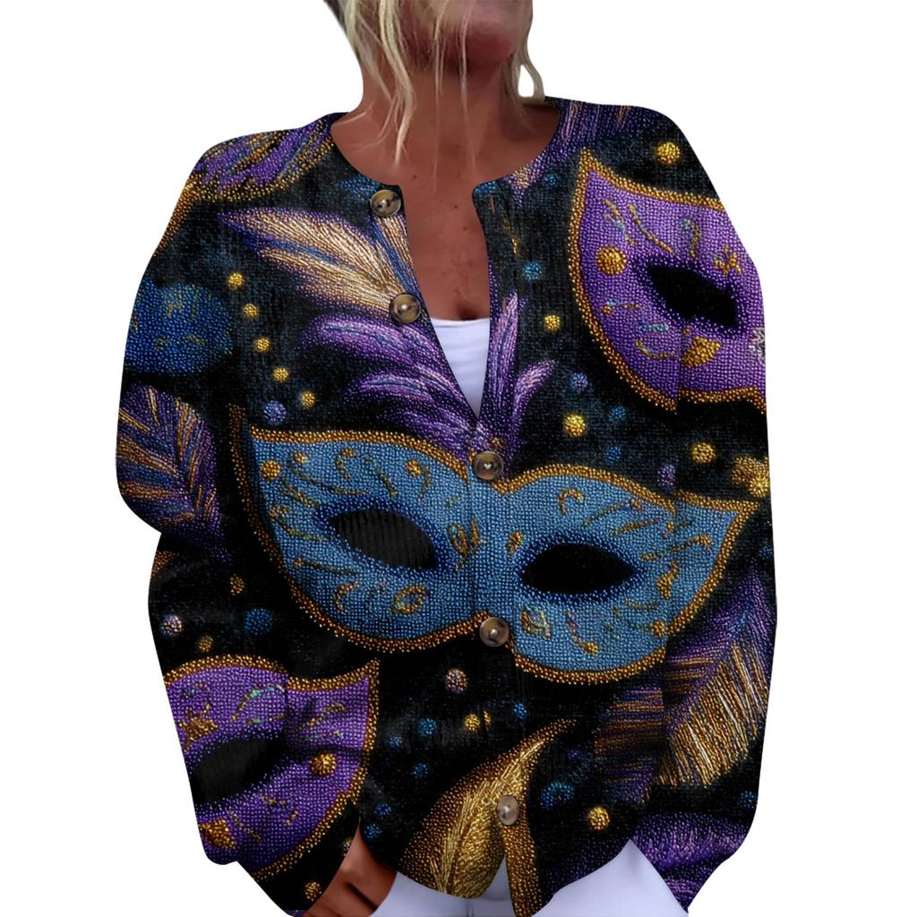 Женский модный фестивальный вязаный кардиган с длинными рукавами и застежкой на пуговицы