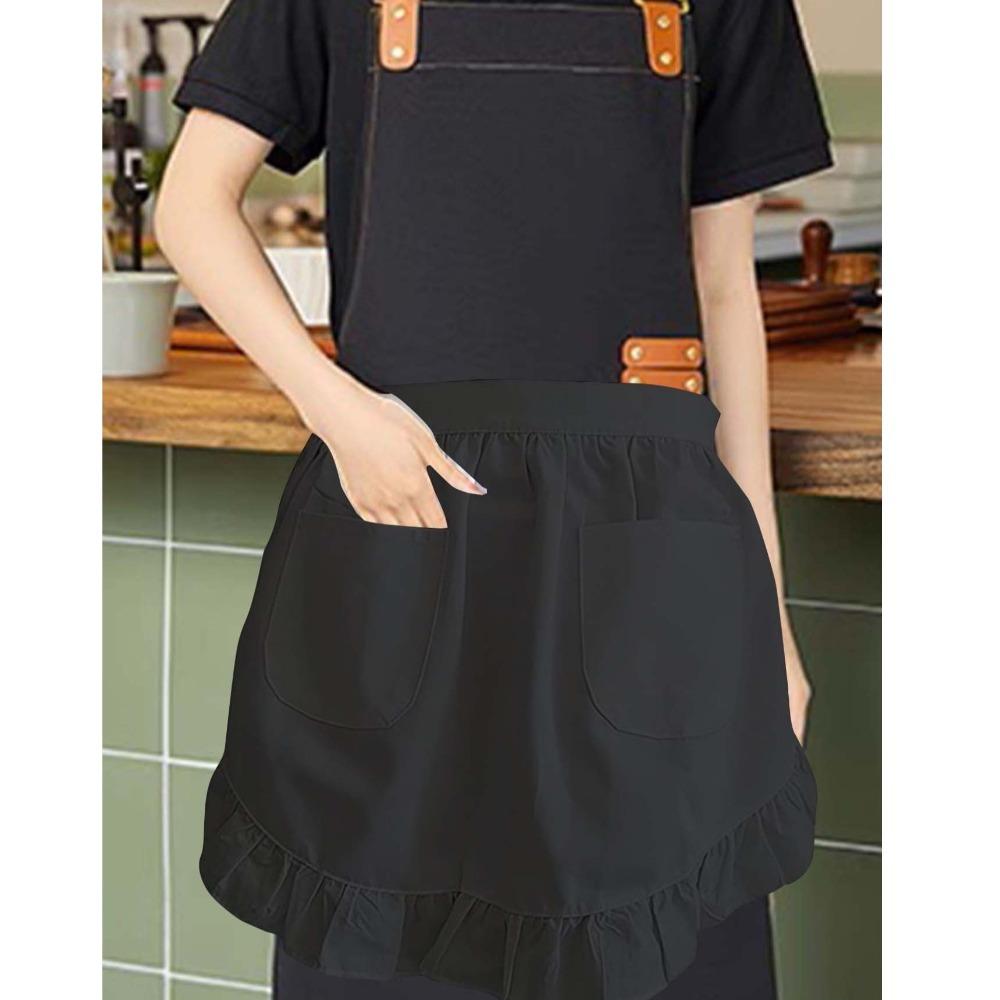 Dual Pockets Waist Apron European Style Work Apron New Home Cleaning Apron