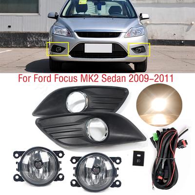 Для Ford Focus MK2 Sedan 2009 2010 2011 Автомобильный передний бампер Противотуманные фары Крышка лампы Рамка капота Решетка Рамка Жгут проводов