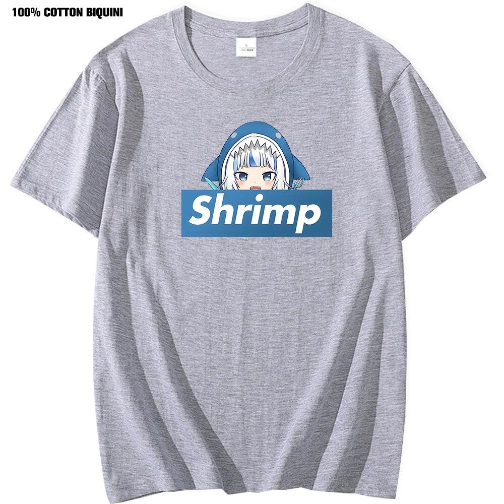 Gawr Gura Hololive VTuber Tshirt Tops 100% Cotton O-Neck Unisex's Streetwear Graphic Women T-shirt Kawaii Clothing Anime T Shirts