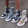 Fashion 2024 Style Fashion Shoes Breathable Thick-soled Retro Slip-on Combat Boot Fashionable Design Casual Boots Sapatos Femininos
