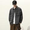 Весенняя американская тяжелая ретро-рубашечная куртка с длинными рукавами мужская свободная куртка большого размера модная рубашка одежда Tide