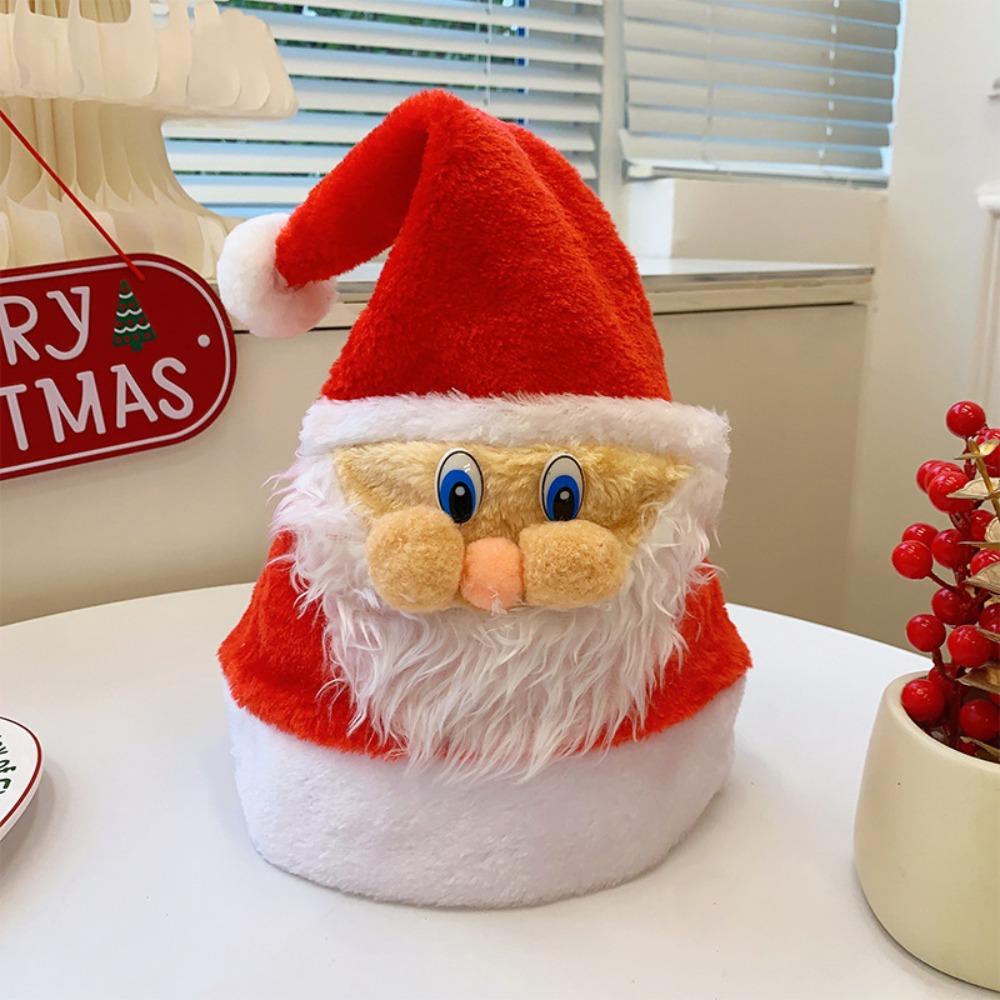 Snowflake Santa Claus Hat Merry Christmas Decoration Elk Deer Cap Red Plush Hat  Winter/Autumn