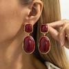 Винтажные серьги-подвески из смолы с драгоценными камнями, серьги из смолы и сплава, элегантные геометрические серьги, неправильной формы, милые серьги для пирсинга