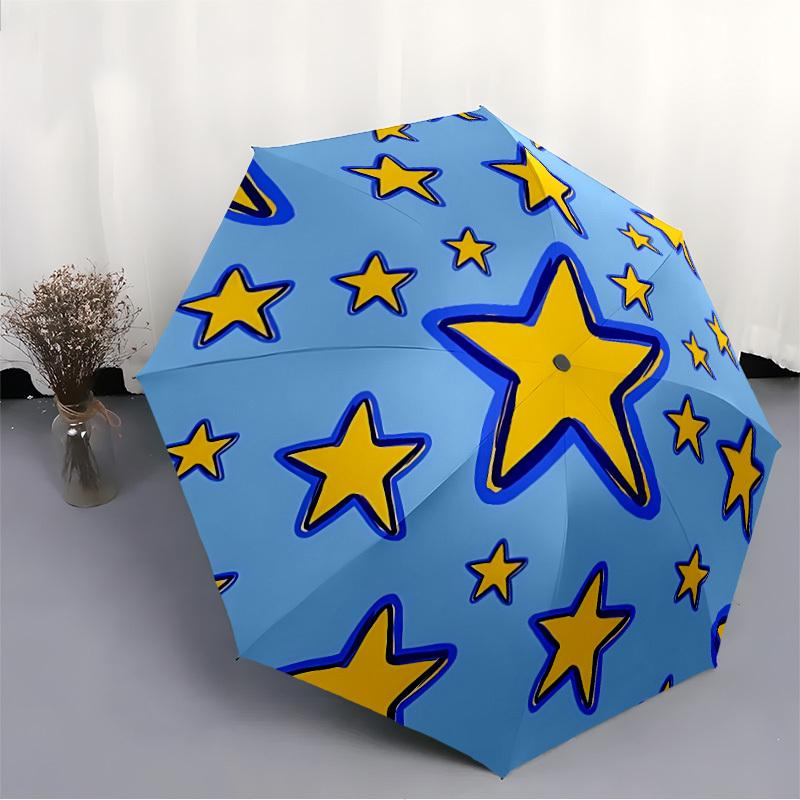 1pc Starry Sky Automatic Opening/Closing Umbrella with Operation & Windproof Canopy yy260311092