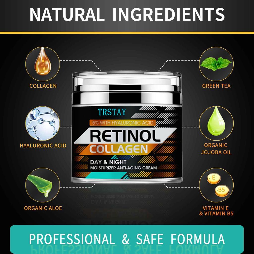 Крем для подтяжки кожи с ретинолом и коллагеном - увлажняющий крем против старения для шеи - средство для подтяжки обвисшей кожи шеи - крем против морщин