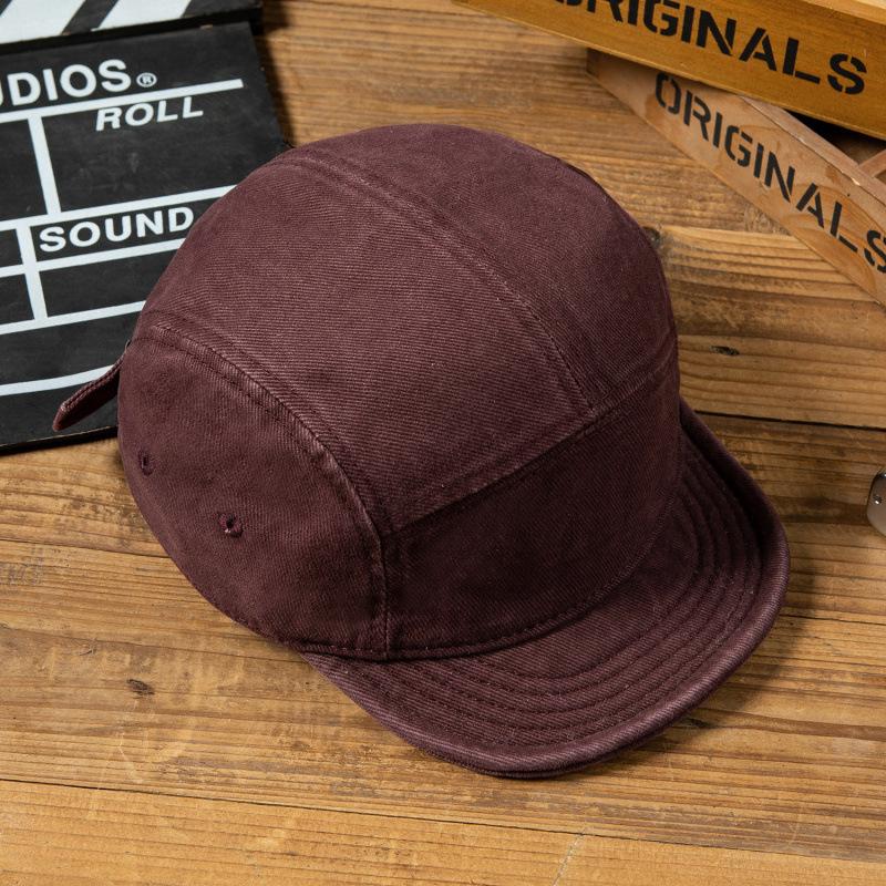 Japanese Retro Short Brim Heavy Industry Men'S Spring And Summer Washed Baseball Cap Tooling Style Color Matching Five-Piece Hat Tide Children