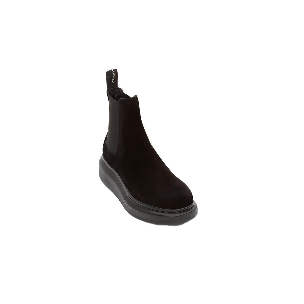 (WMNS) Alexander McQueen Hybrid Chelsea Boot 'Black Suede' Women's 586398WHXK61000