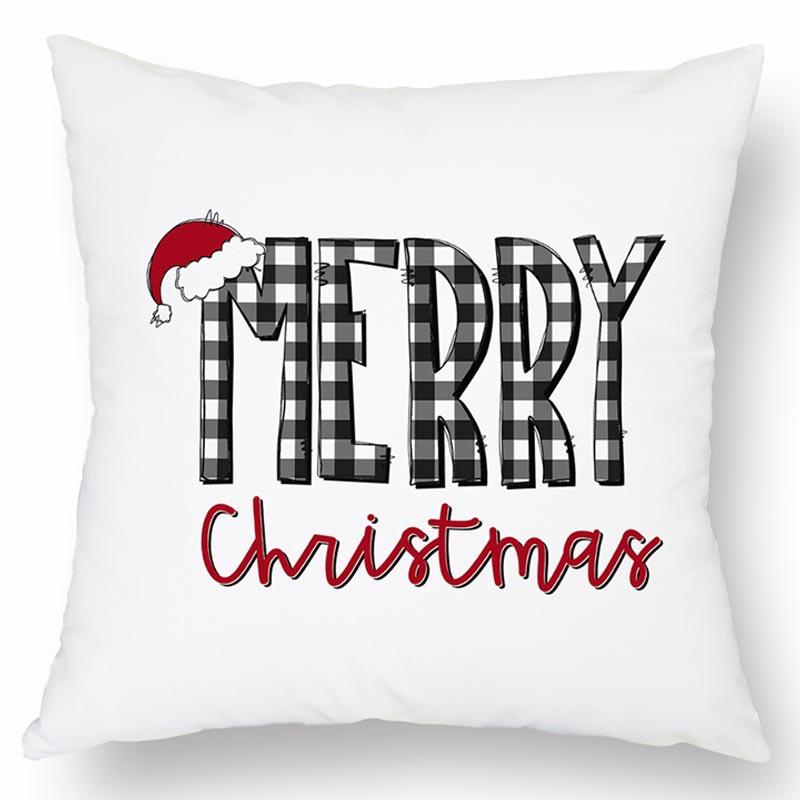 Новая Рождественская Льняная Наволочка с Принтом Домашний Диван Гостиная Праздничная Грязеотталкивающая Подушка