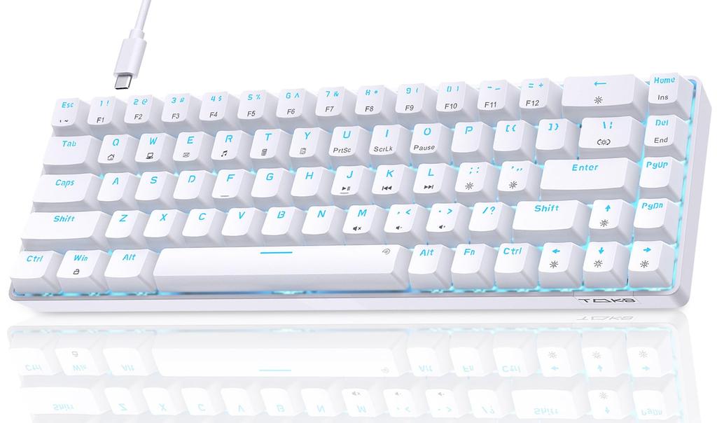 DIERYA DK68SE Gaming Mechanical Wired 68 Red Ice Blue All Keys No English Compatible with Red Keyboard, Connection, 65% Layout, Keys, Axis, Backlight,