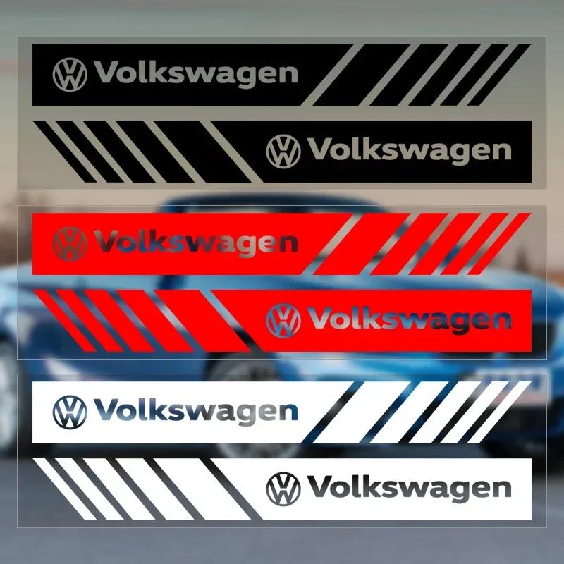 Автомобиль Для Volkswagen VW 2 шт. Автомобильные ПВХ Полосы Гоночные Полосы Наклейки На Зеркало Заднего Вида Для Volkswagen Golf-7 4 5 6 CC T-ROC Sharan Pa