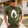 Bigfoot Forest Silhouette Print T Shirt Unisex Outdoor Hiking Casual Cotton Casual Fashion Cotton Oversized Y2k Top