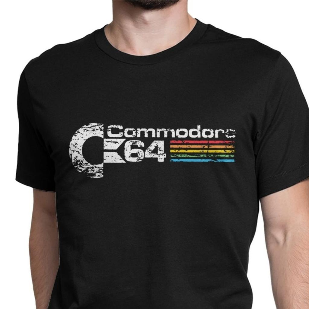 Retro Commodore 64 Tops T Shirt New Pure Cotton Tees Camisas C64 Amiga Computer Geek Nerd 3D Tshirts O Neck Tops  Tees