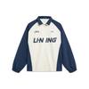 Li-Ning Windproof Water-Repellent Color-Block Letter Print Loose Collar Zipper Sports Jacket Unisex Jacket Off-White AJDT741-5