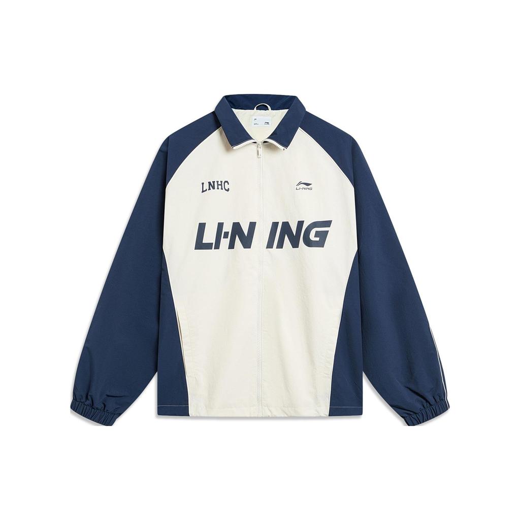 Li-Ning Ветрозащитная водоотталкивающая цветная блочная буква принт свободный воротник молния спортивная куртка унисекс куртка Off-White AJDT741-5