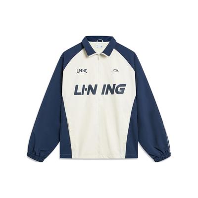 Li-Ning Ветрозащитная водоотталкивающая цветная блочная буква принт свободный воротник молния спортивная куртка унисекс куртка Off-White AJDT741-5