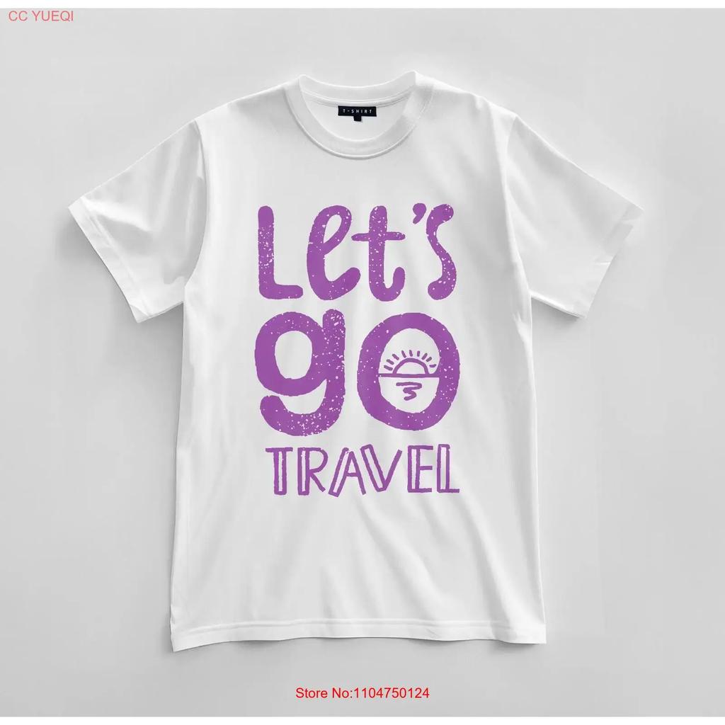 Индивидуальный Дизайн Футболки Let s Go Travel Джерси винтажный Стиранный Слегка Унисекс Эластичный графический Дышащий Стильный Удобный