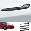 4pcs Carbon Fiber Door Silicone Sticker - Scratch Resistant Matte Black - Door Handles Wrap For Tesla Model 3 Y - Car Door Decoration Modification