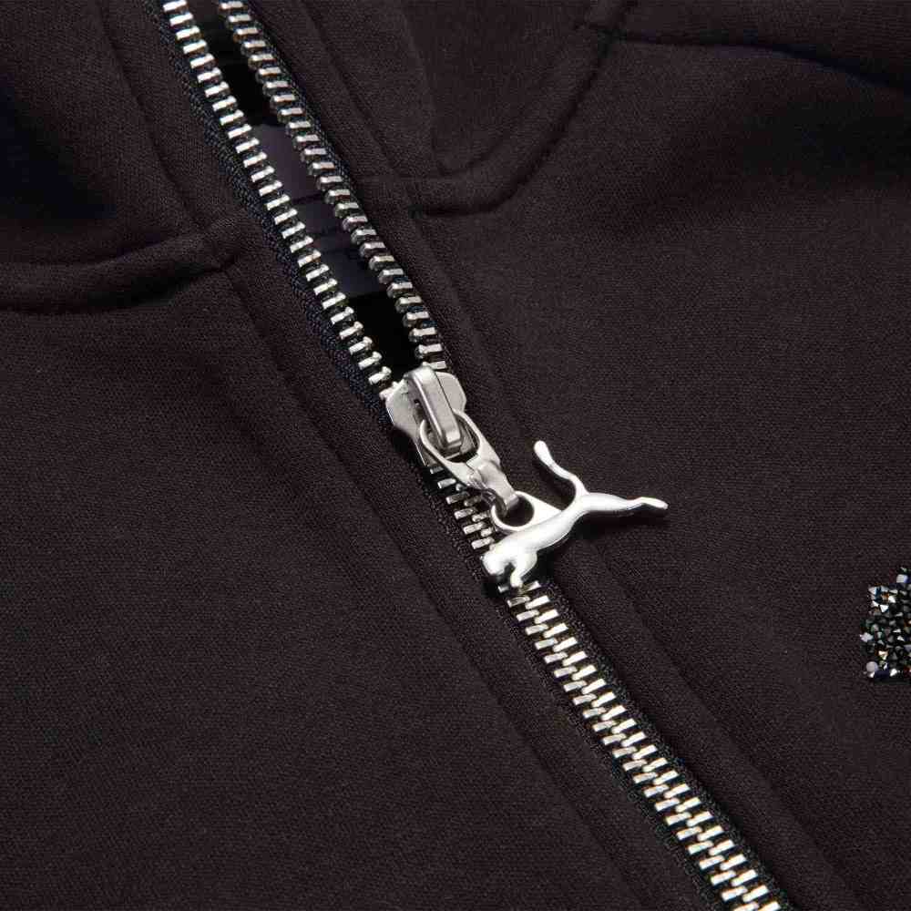 Puma T7 Спортивная куртка в стиле ретро с воротником-стойкой, женская куртка, черная 622251-01