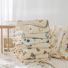 Baby Blanket Newborn Cotton Gauze Blanket Toddler Cartoon Print Super Soft Quilt Muslin Throw Swaddle Wraps Children's Bedding