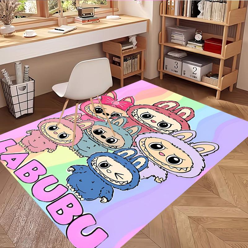 Коврик с принтом Labubu, Моющийся напольный ковер, Для прихожей, Общежития, Прачечной, Офиса, Кабинета, Декор дома, Подарок на день рождения, Рождество