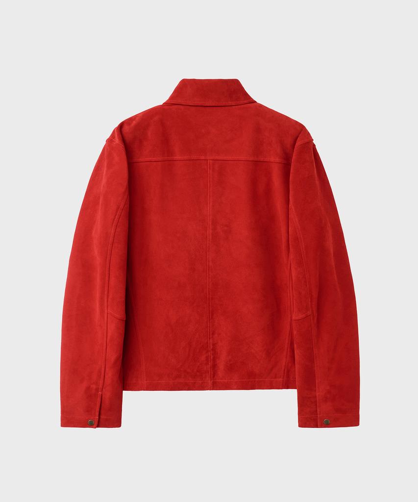 NOIRER Lambs Suede Shirt Jacket (Scarlet Red)
