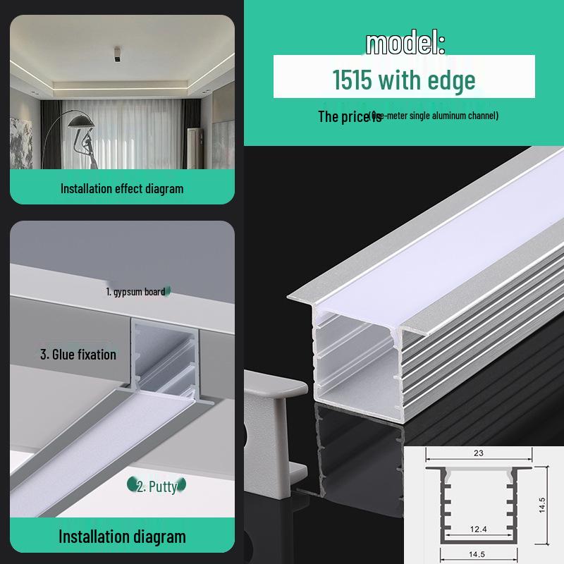 Seamless Linear Recessed LED Light Channel - Aluminum Strip Slot Design