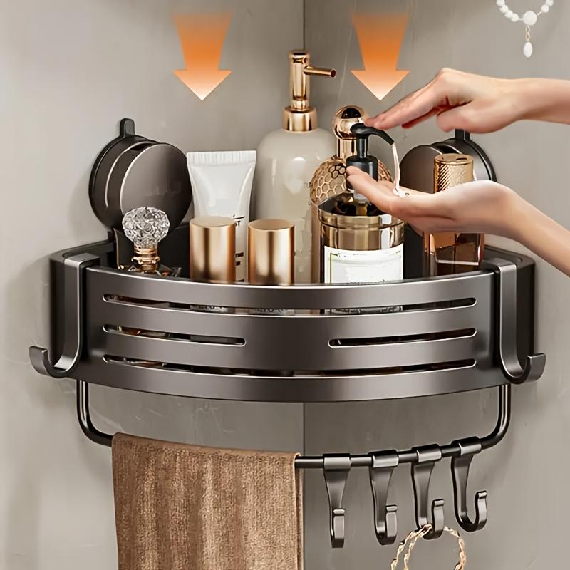 Компактная полка для ванной на присосках - Не требует сверления, Подходит для стен/плитки в душе и туалете, Многофункциональная