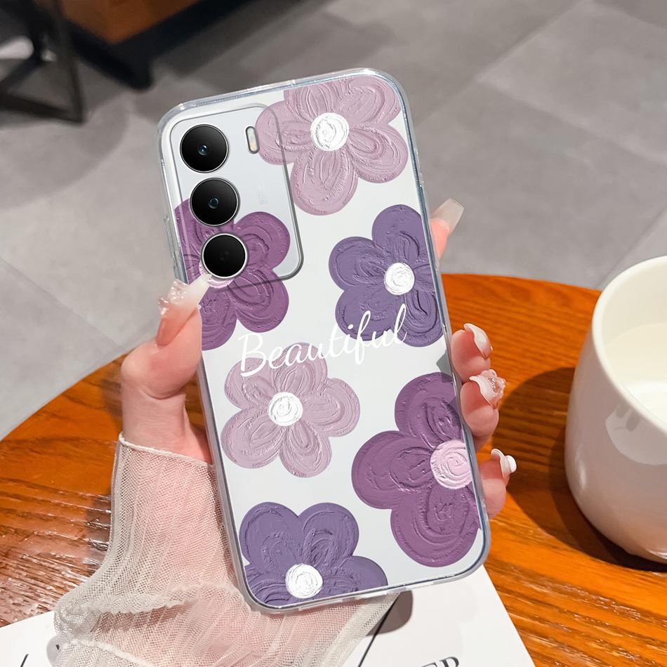 Чехол для Realme C71 4G с цветными узорами, прозрачный силиконовый бампер из ТПУ для Realme C 71 RealmeC71, противоударный